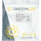 Sealed Fantom LED pouch with Fantom LED 16.4ft tape light inside. With Fantom LED brand and logo printed on and a  product detailing sticker on the pouch