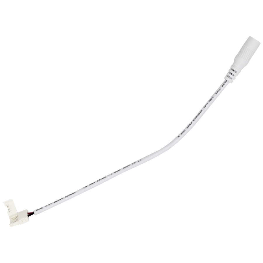 CLICKLOCK™ Female DC Plug with 8mm Splice Connector, 6" - 5 Pack