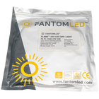 Sealed Fantom LED pouch with Fantom LED 16.4ft tape light inside. With Fantom LED brand and logo printed on and a  product detailing sticker on the pouch