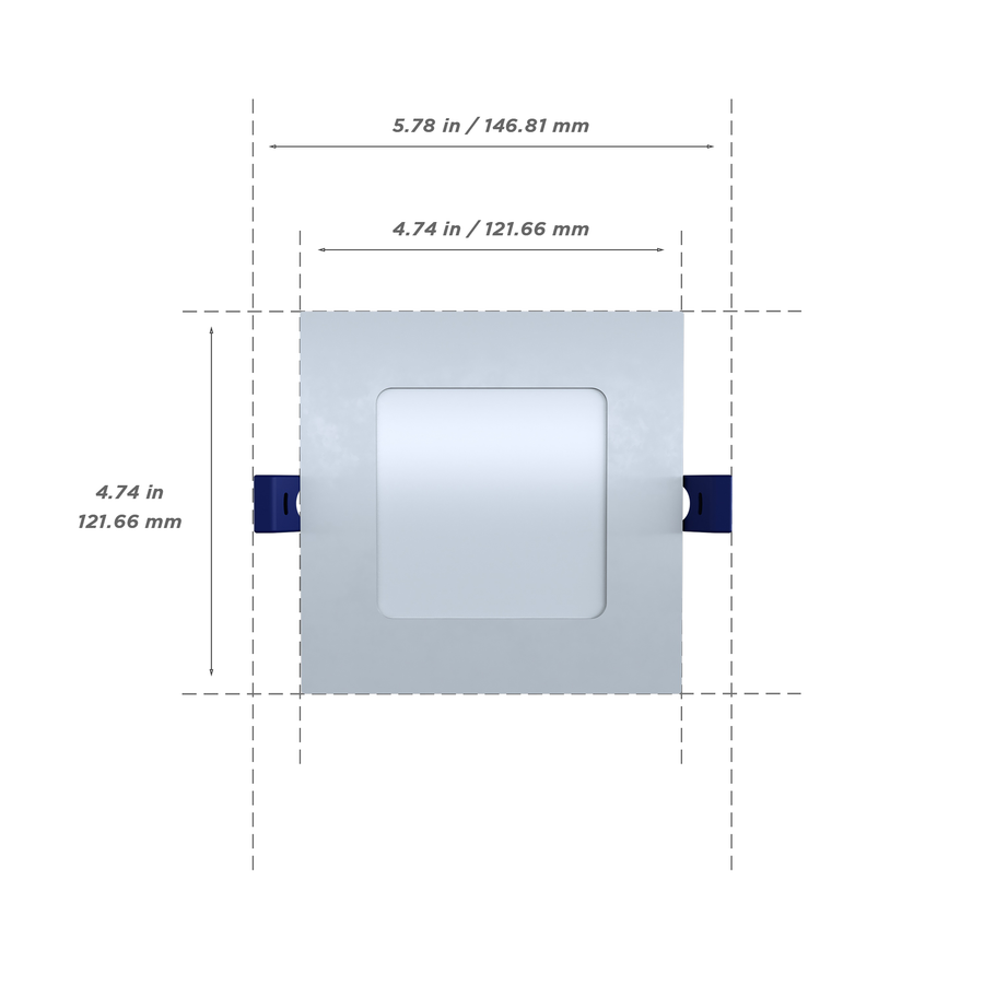 4" Square Low Profile Recessed Panel Light