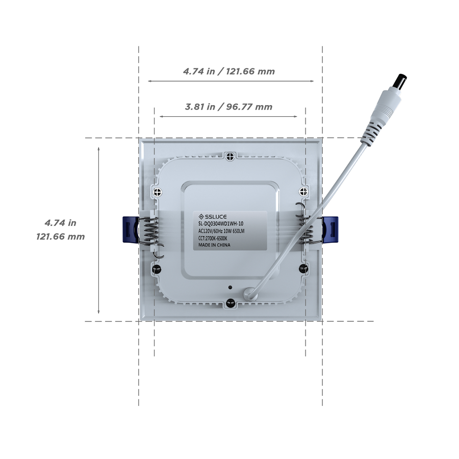 4" Square Low Profile Recessed Panel Light