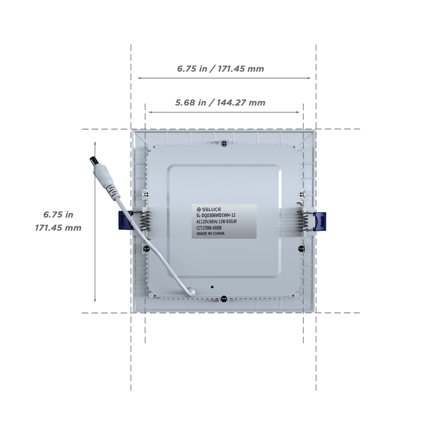 6" Square Low Profile Recessed Panel Light